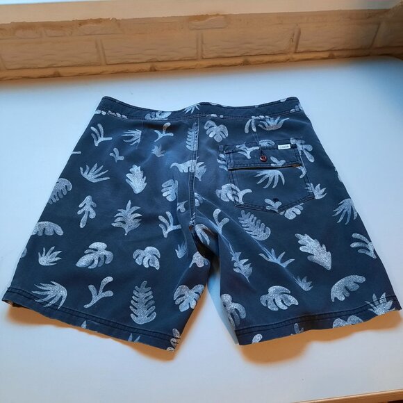 Katin Board Shorts Mens 34 Washed Black Swim Surf Beach Hybrid Trunks‎ Hawaiian - Picture 2 of 10